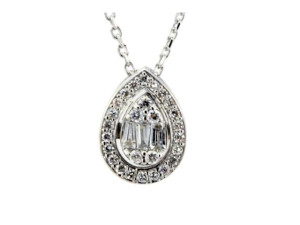 0.13 Karat Baget Pırlanta Kolye - VL03583 - KOÇAK DIAMOND